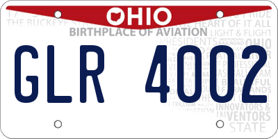 OH license plate GLR4002