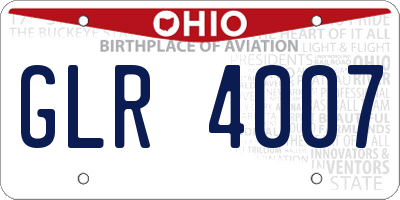 OH license plate GLR4007