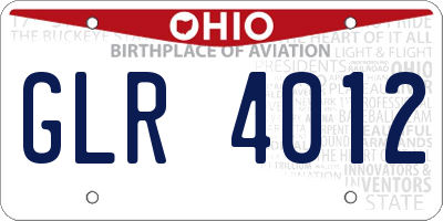 OH license plate GLR4012