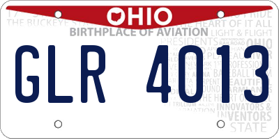 OH license plate GLR4013