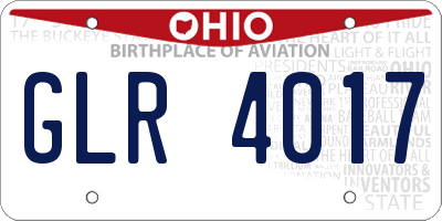 OH license plate GLR4017