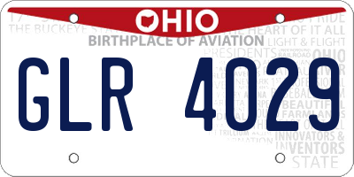 OH license plate GLR4029
