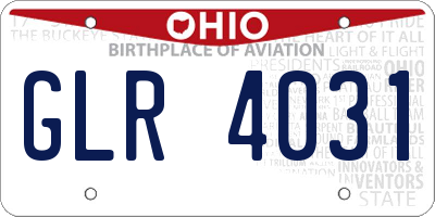 OH license plate GLR4031