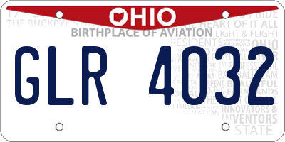 OH license plate GLR4032