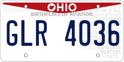 OH license plate GLR4036