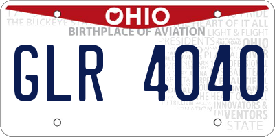 OH license plate GLR4040