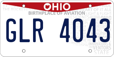 OH license plate GLR4043