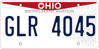 OH license plate GLR4045