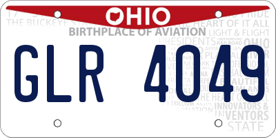 OH license plate GLR4049