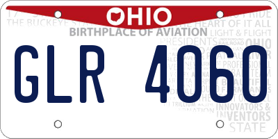 OH license plate GLR4060