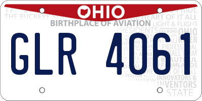 OH license plate GLR4061