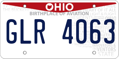 OH license plate GLR4063