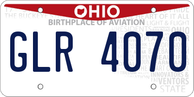 OH license plate GLR4070