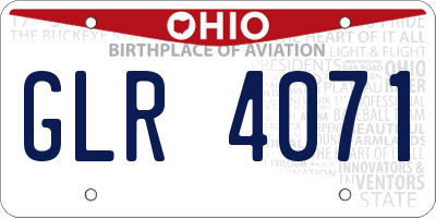 OH license plate GLR4071