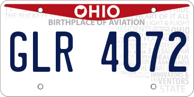 OH license plate GLR4072
