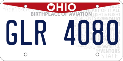 OH license plate GLR4080