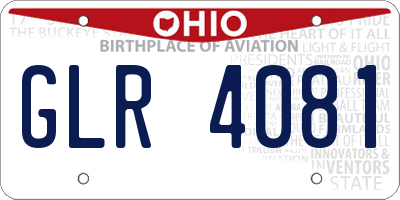 OH license plate GLR4081