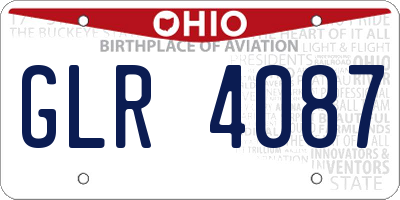 OH license plate GLR4087