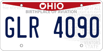 OH license plate GLR4090
