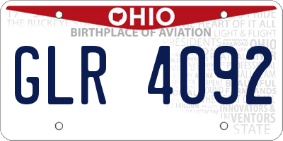 OH license plate GLR4092