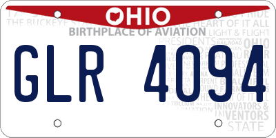 OH license plate GLR4094
