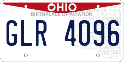 OH license plate GLR4096