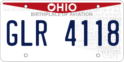OH license plate GLR4118