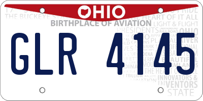 OH license plate GLR4145