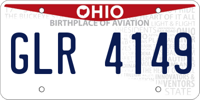OH license plate GLR4149