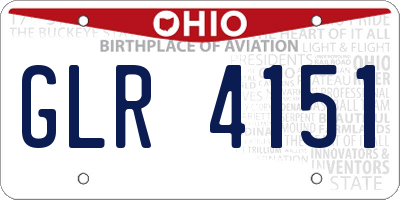 OH license plate GLR4151