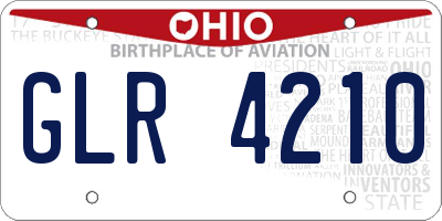 OH license plate GLR4210