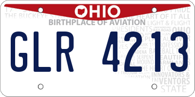 OH license plate GLR4213