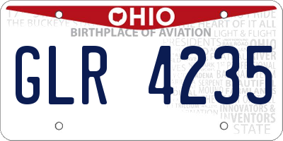 OH license plate GLR4235