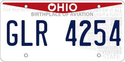 OH license plate GLR4254