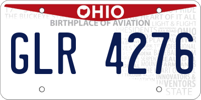OH license plate GLR4276