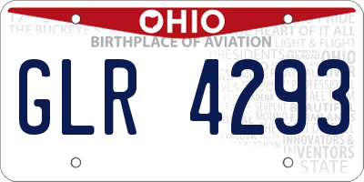 OH license plate GLR4293