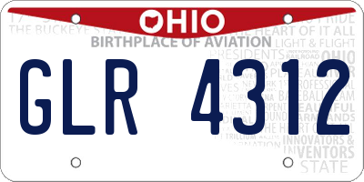 OH license plate GLR4312