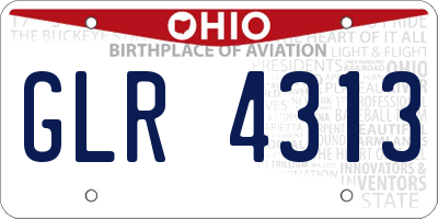 OH license plate GLR4313