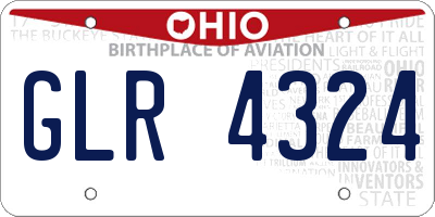 OH license plate GLR4324