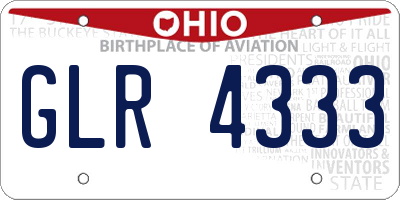 OH license plate GLR4333