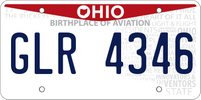 OH license plate GLR4346