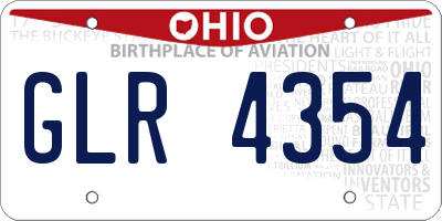 OH license plate GLR4354