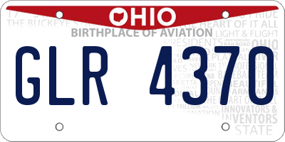 OH license plate GLR4370