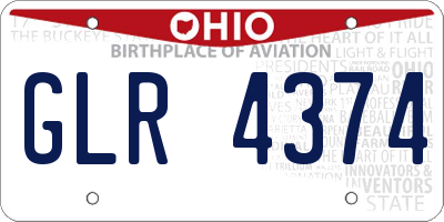 OH license plate GLR4374
