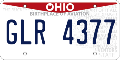 OH license plate GLR4377