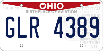 OH license plate GLR4389