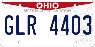 OH license plate GLR4403