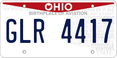 OH license plate GLR4417