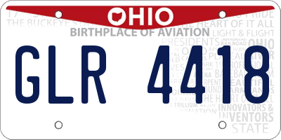 OH license plate GLR4418