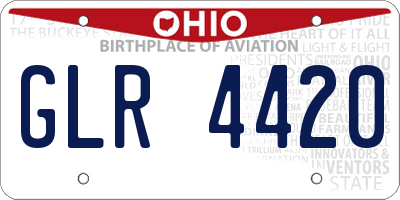OH license plate GLR4420